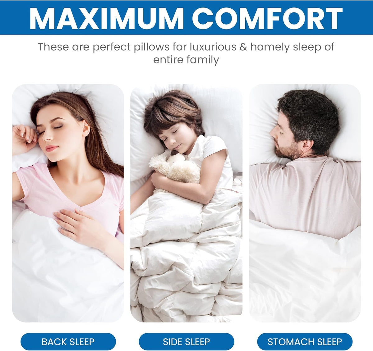 Utopia Bedding Queen Size Bed Pillows - Set of 4 Cooling Hotel Pillows for All Sleep Positions