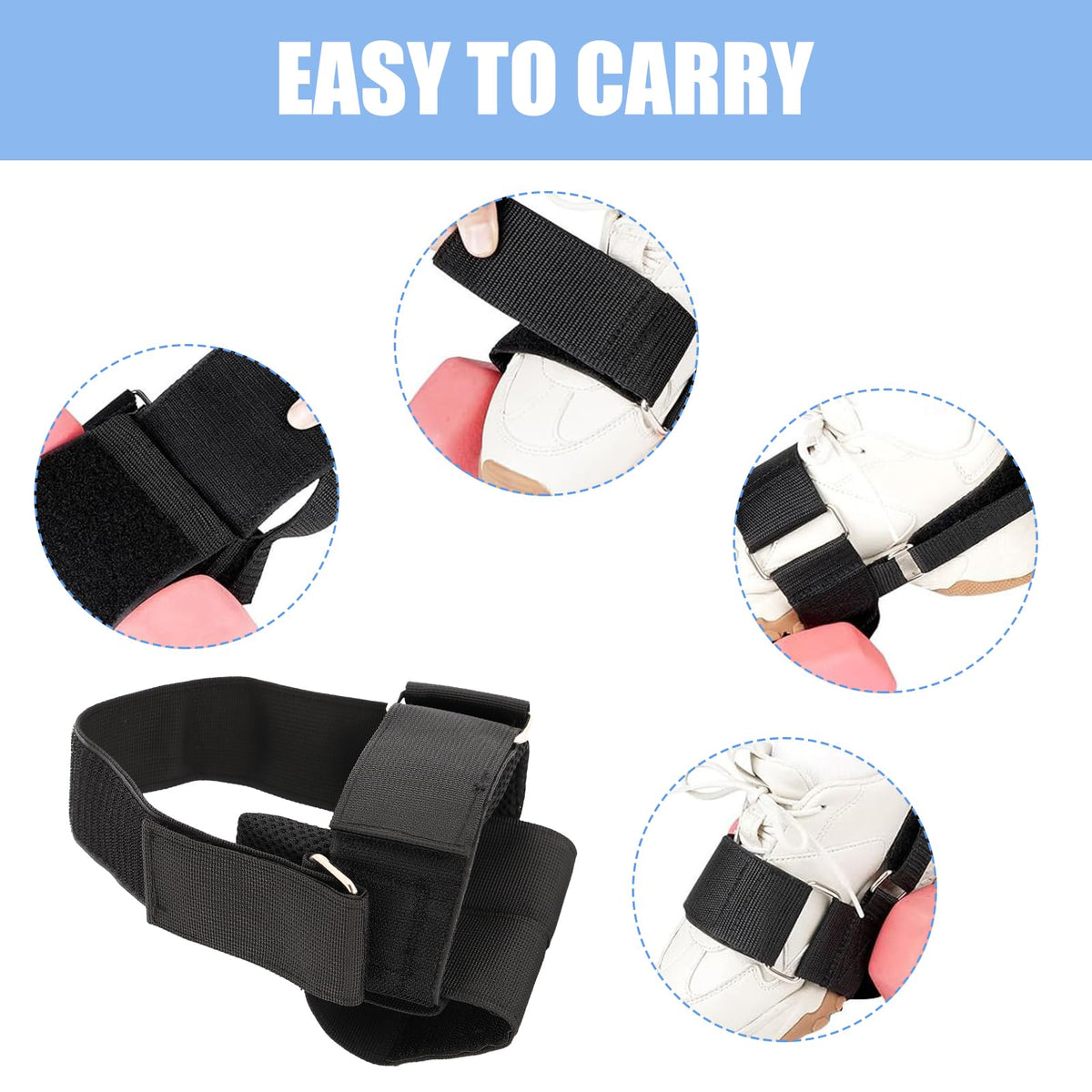 Xorim 2PCS Dumbbell Foot Attachment, Adjustable Tibialis Trainer, Black Ankle Straps for Weight Lifting, for Home Gym Equipment Including Hip Flexors, Shin Splints, Hamstring Curls, Leg Extensions