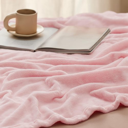 Bedsure GentleSoft Pink Fleece Blanket - Soft, Lightweight Plush Cozy Throw for Bed, Sofa, Travel | 50x70 Inches