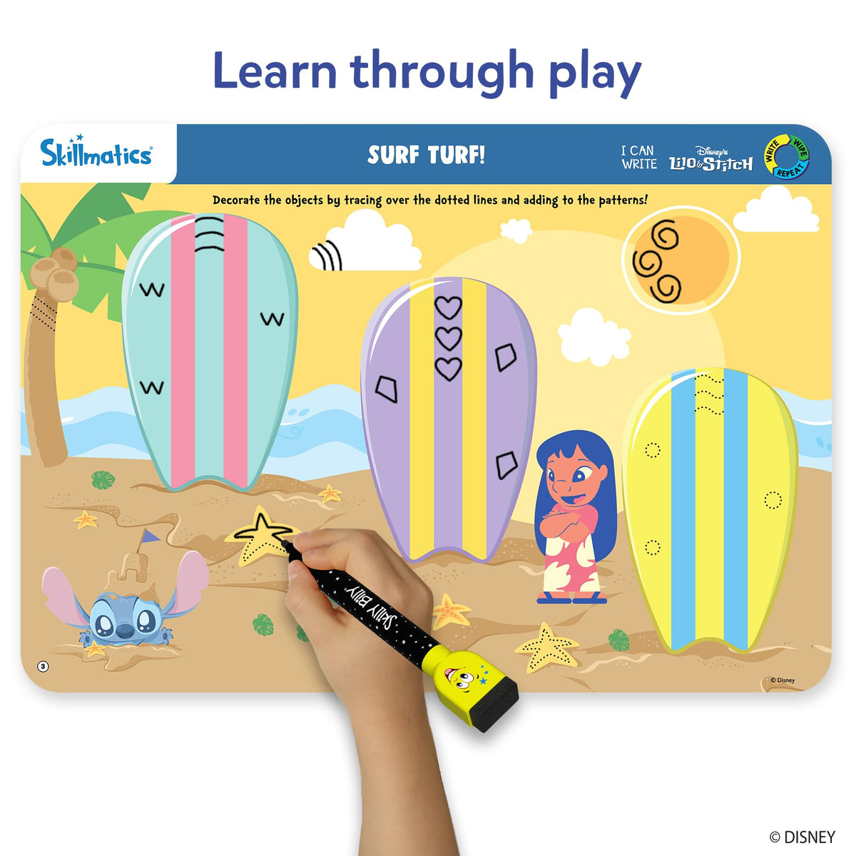 Skillmatics I Can Write Disney's Lilo & Stitch - Reusable Preschool Learning Activities, Educational Toy and Game, Back to School Supplies, Gifts for Students, Kids, Toddlers Ages 3, 4, 5, 6