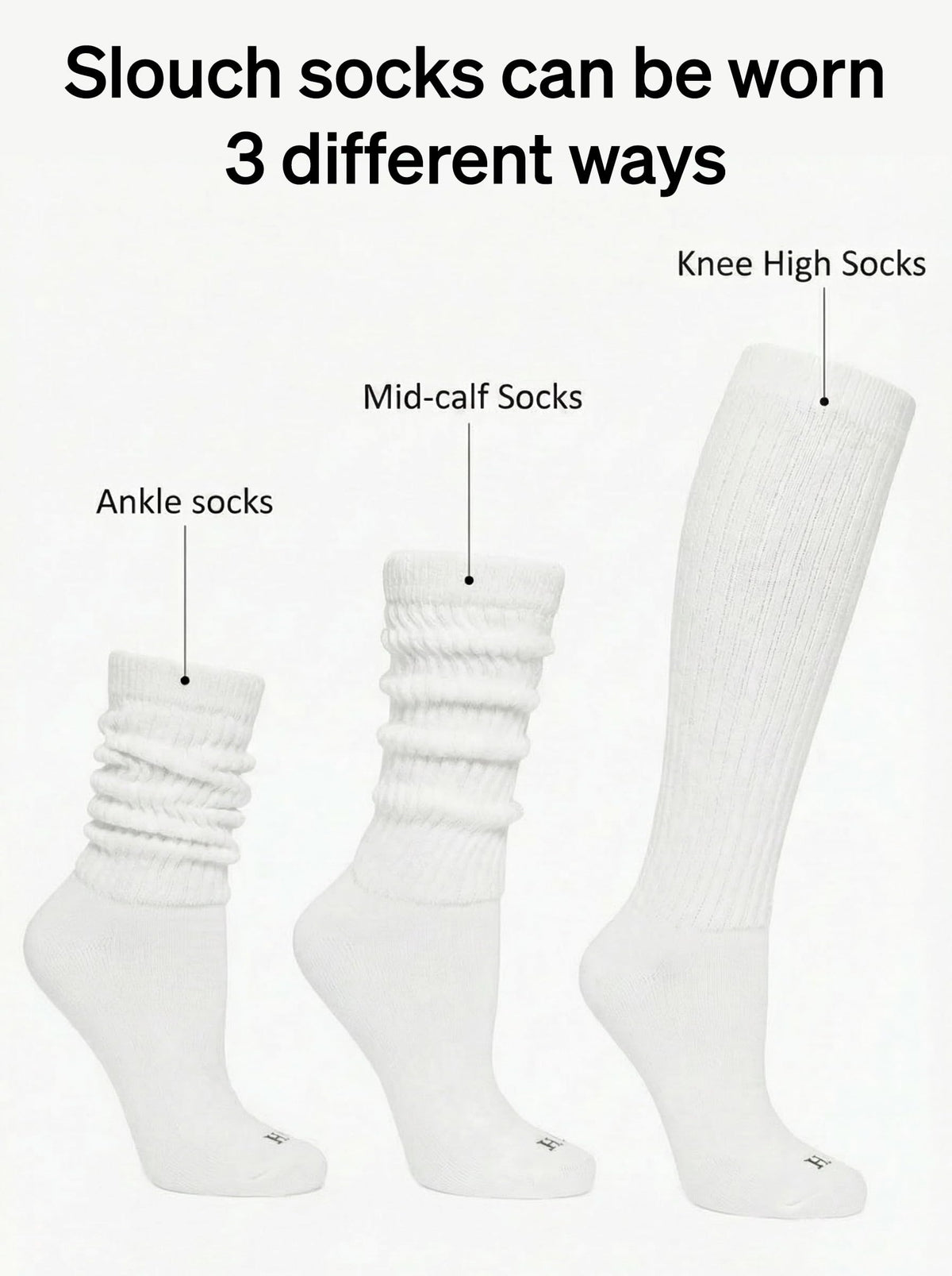HUE Women's Slouch Socks, Slouchy Socks for Women (6-Pack)