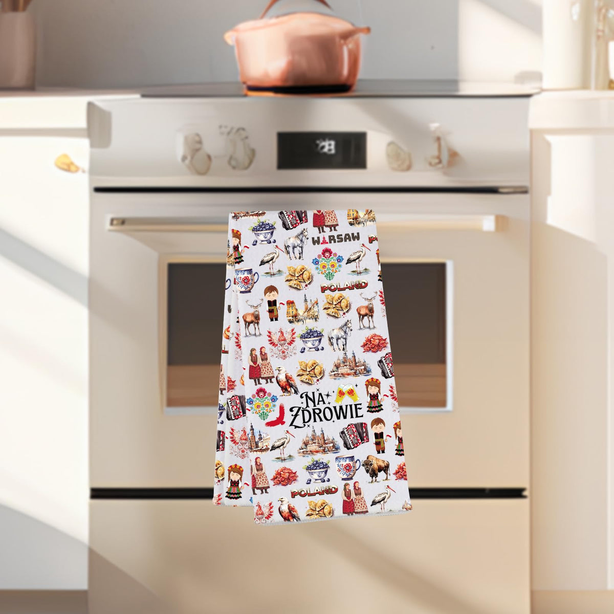 G2TUP Poland Kitchen Towel Polish Cheers Tea Towel Na Zdrowie Gifts Polska Hand Towel Polish Gifts (NaZdrowie kt)