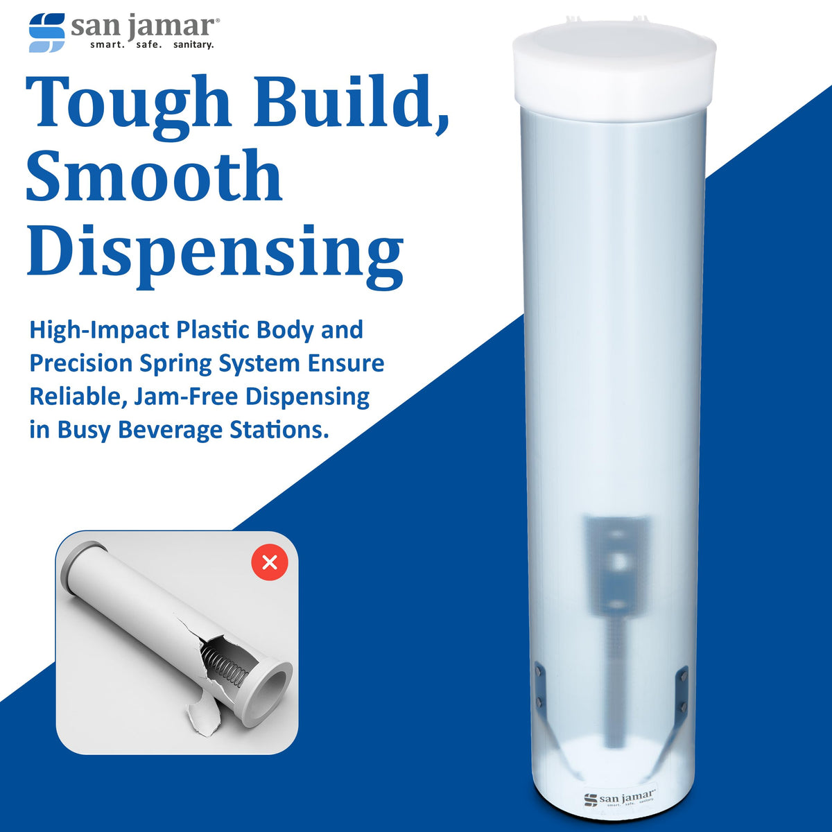 San Jamar Cup Dispenser C3165FBL - 1 Each