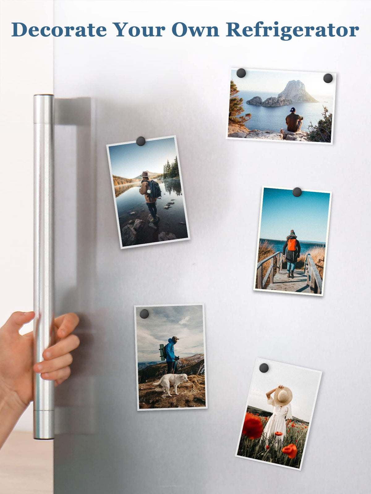 SMARTAKE 45 Pcs Refrigerator Magnets, Small Round Fridge Magnets, Multi-Use Premium Neodymium Office Magnets for Fridge, Whiteboard, Billboard in Home, Kitchen, Office and School (Black)