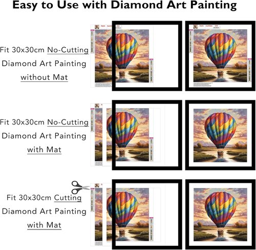 JCJMY 12x12 Picture Frame - Versatile Display for 10x10 or 12x12 Art | Black with Plexiglass