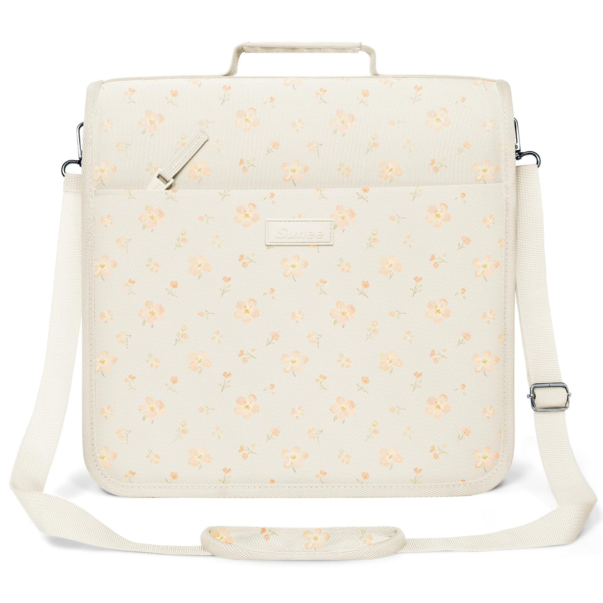 SUNEE Zipper Binder 3 Ring, 3 Inch O-Ring with Handle and Shoulder Strap, 600-Sheet Capacity, 5-Tab Expanding File Folder, Multi-Pockets for Middle School Organizer Binder with Zipper, Pink Floral