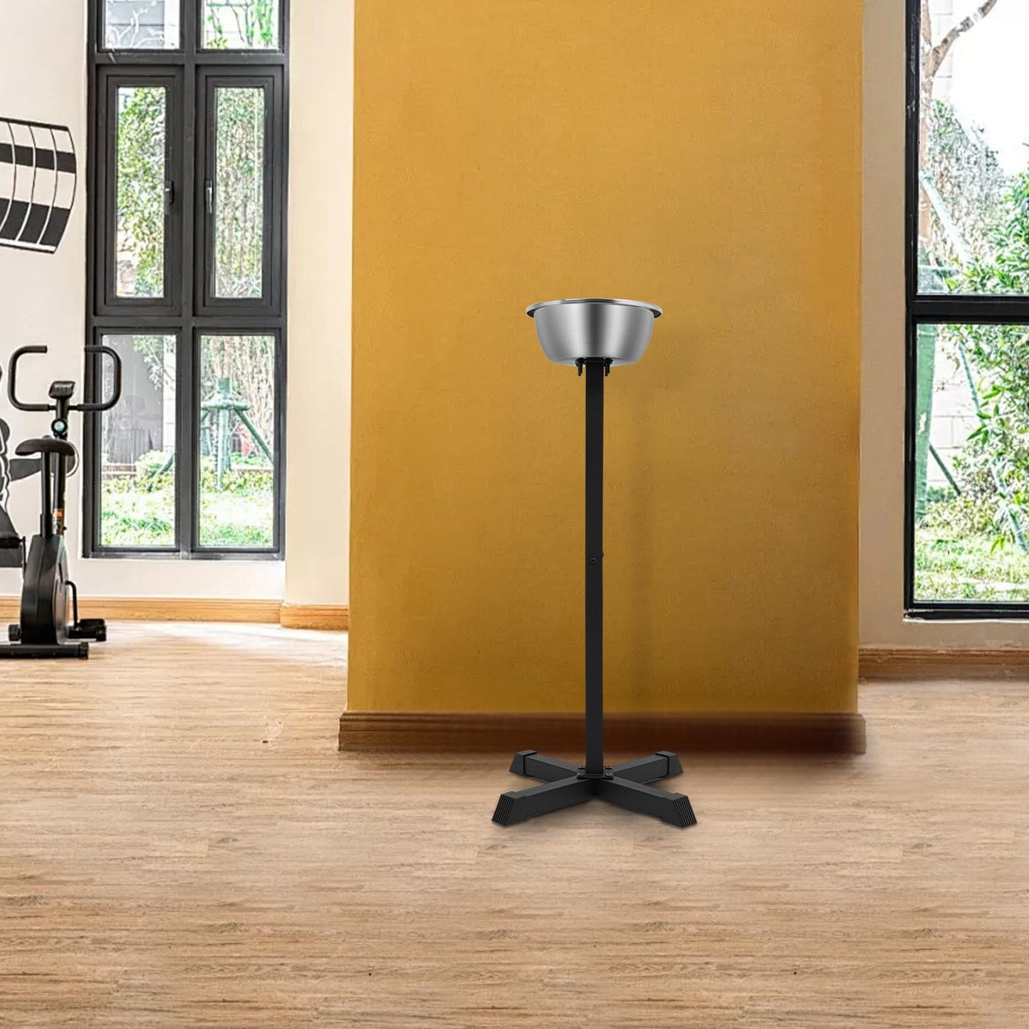 LIAUHO Portable Gym Chalk Stand, 21.6*21.6*42.3in Freestanding Holder with Bowl, Chalk Stand for Physical Education Teacher, Athlete, Gymnastics, Weight Lifting, Climbing Sports Supplies Accessories