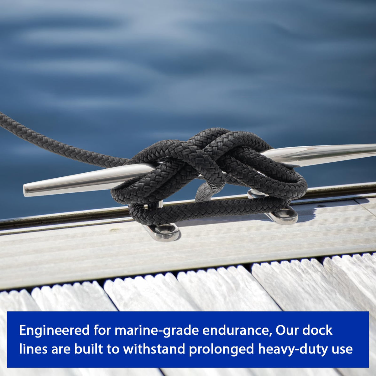 Boat Dock Lines Marine Rope - 1/2" x 15ft with Pre-Spliced 12" Loop Double Braided Nylon Ropes Bumper Tie Mooring Line for Boats Docking Pontoon Boating Accessories - 4 Pack Black