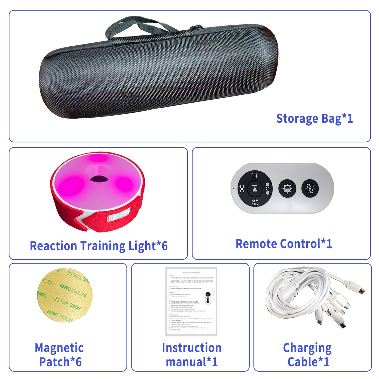 SYWAN Agility Training Lights, Reaction Training Light of 6PCS Sport Agility Light USB Charging, Last 10 Hours, 10cm Height Sensing Distance, 4 Light Color, 4 Mode, 270 Degree Viewable Angle