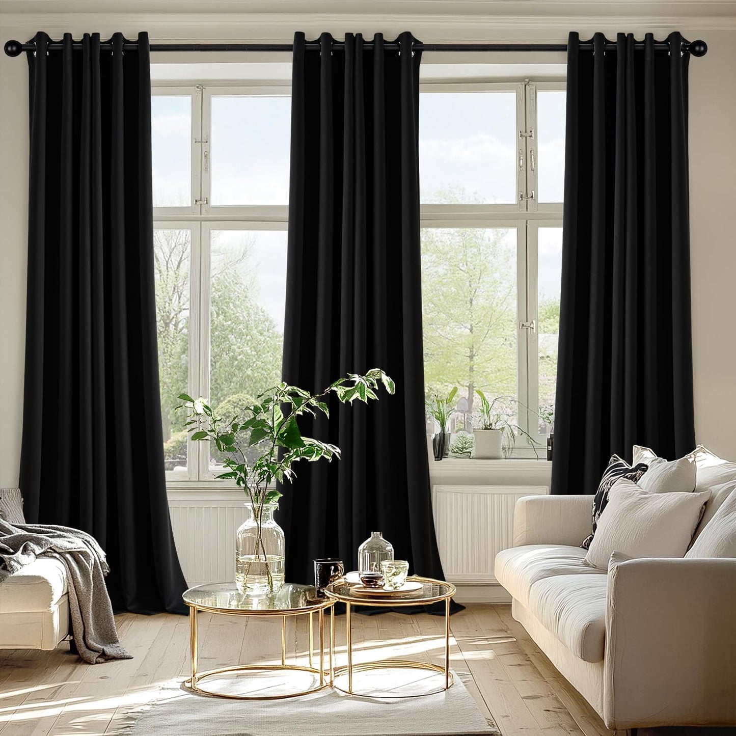 MIULEE Blackout Curtains - Thermal Insulated Room Darkening Drapes | 90-Inch Long, 2 Panels, Noise Reduction
