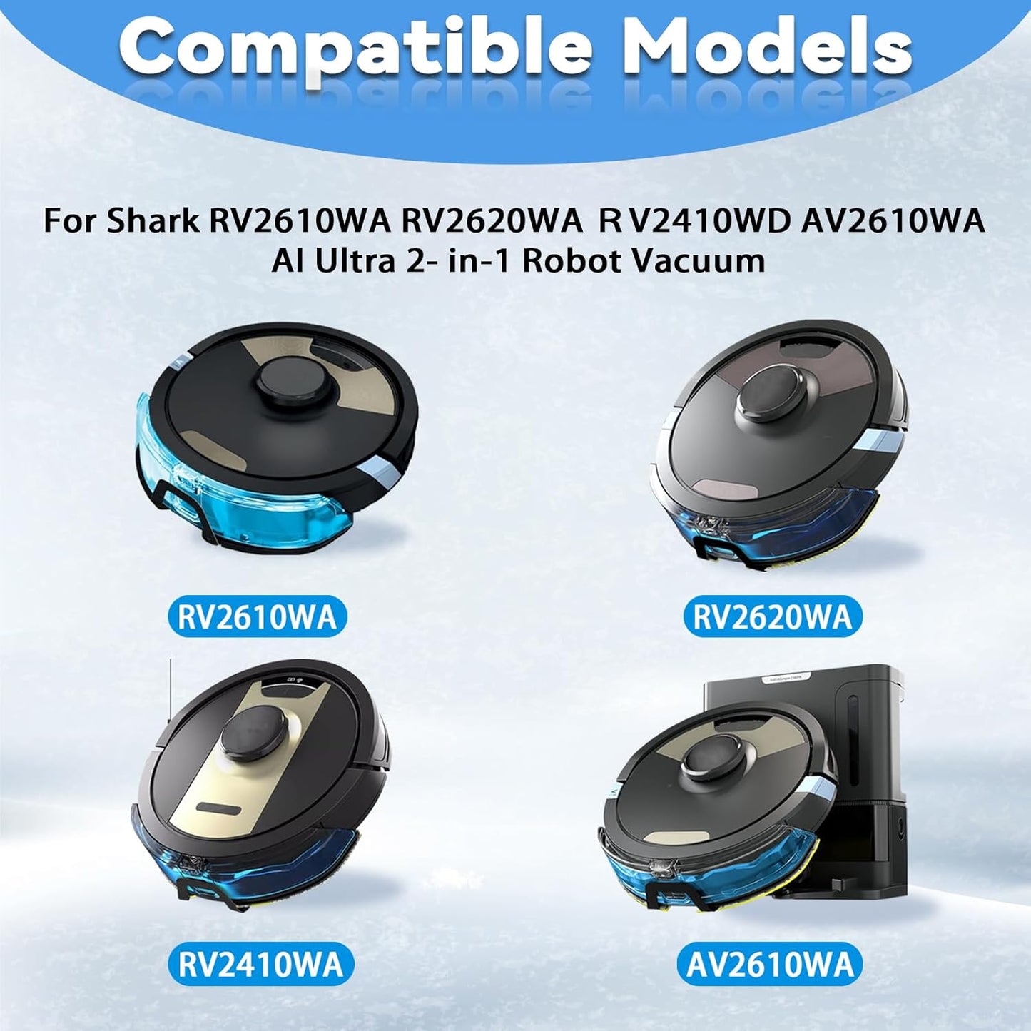 Shark 6-Pack Mop Pads - Compatible With Matrix Plus AI Ultra Robot Vacuums | Durable & Effective Cleaning