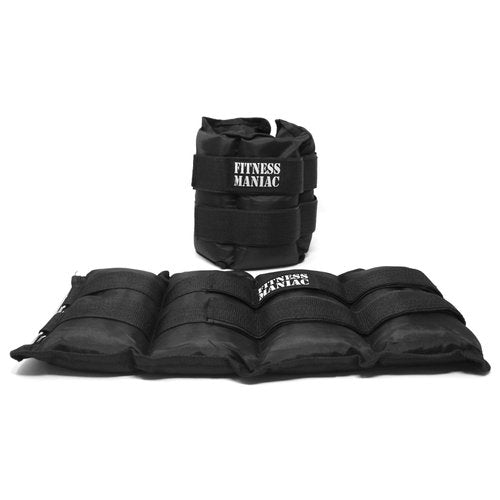 FITNESS MANIAC Ankle Weights with Double Straps Wrist Leg Weight for Walking Jogging Gym Exercise Gymnastics Aerobics 14 lbs (two 7-lbs)