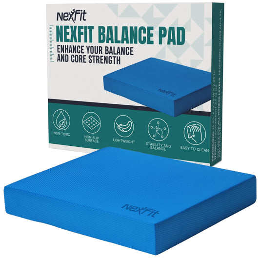 NexFit High-Density Balance Pad - Durable TPE Foam Balance Pad Physical Therapy , Foam Exercise Pad with Non-Slip Surface, Lightweight for Home & Gym Workouts, Core Strength & Balance Enhancement (Blue)