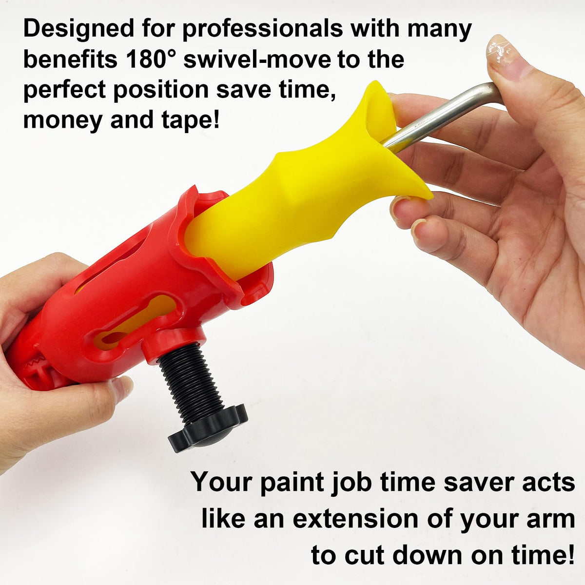 WYXDSDEV Multi-Angle Paint Brush Extender Red, Paint Edger Tool for High Ceilings, Extension Pole Attachment Holder for Paint Brush,Roller, Scraper, Rotating Head, Paint Pole Extension Device