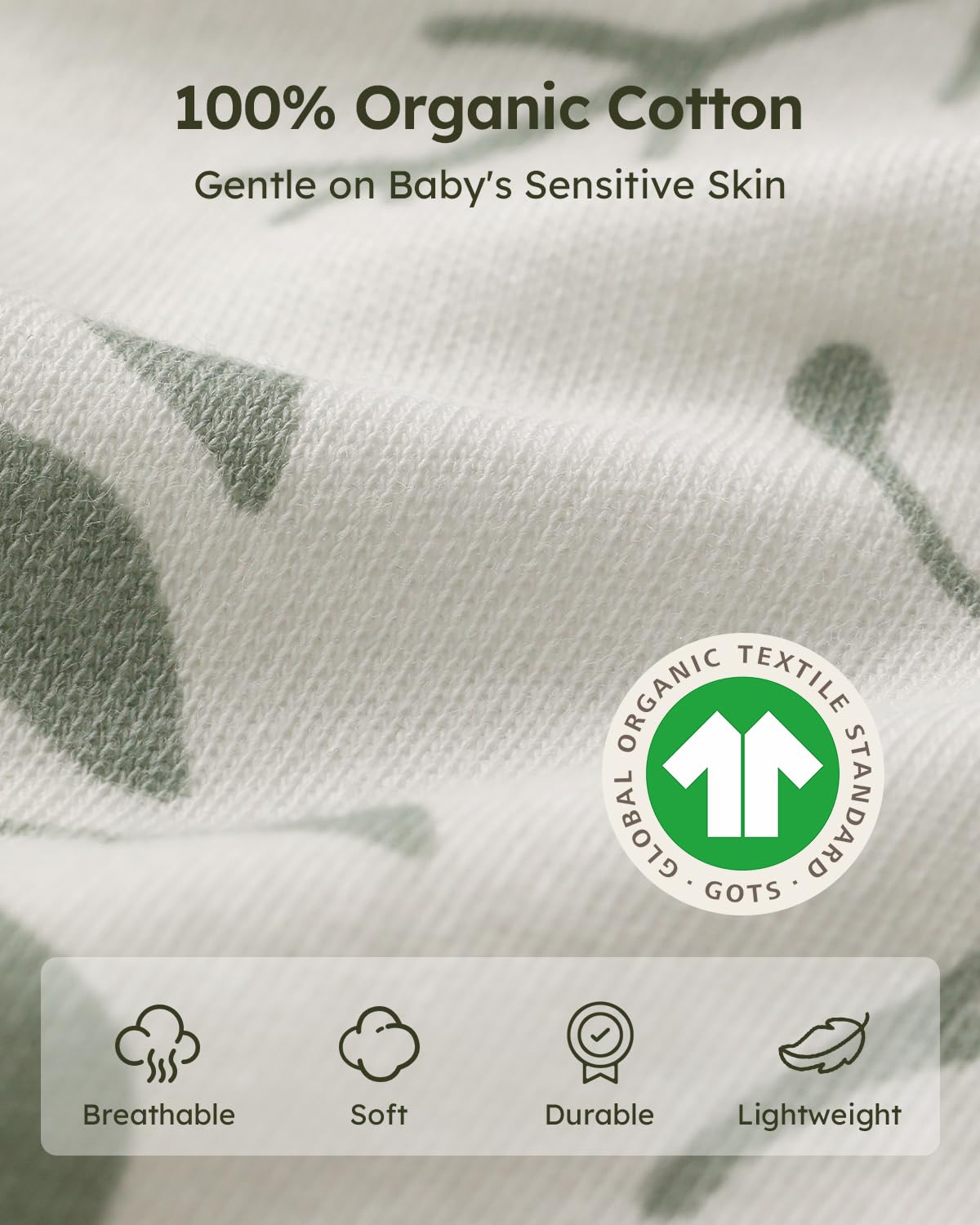Yoofoss Baby Sleep Sack - 100% Organic Cotton Wearable Blanket | 12-18 Months, 2-Way Zipper, 3 Pack