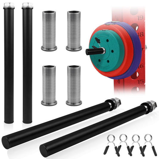 Weight Plate Holder for Power Rack Attachment, Squat Rack Weight Storage for 1 inch Olympic Weight,Compatoble with 2x2, 2x3, 3x3 Power Cage, Fit 1"and 5/8" Hole (3×3)