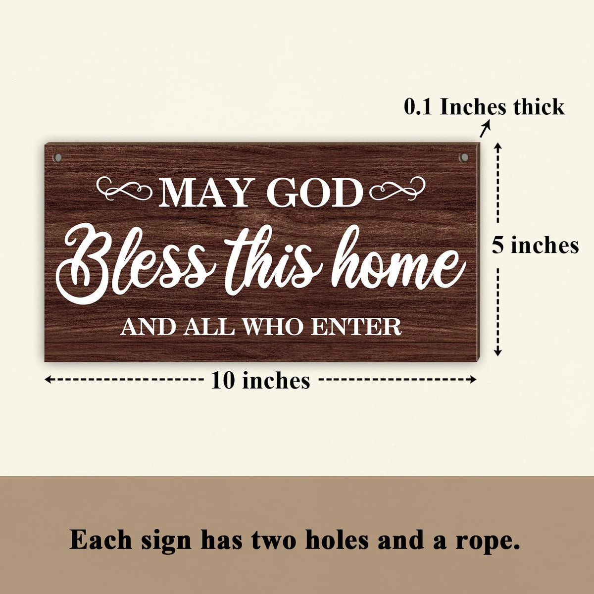 Christian Wall Decor Wood Hanging Sign Plaque, Christian Home Decor House Warming Gift, God Bless This Home Religion Housewarming Gift for Front Door Living Room Entryway Porch -24