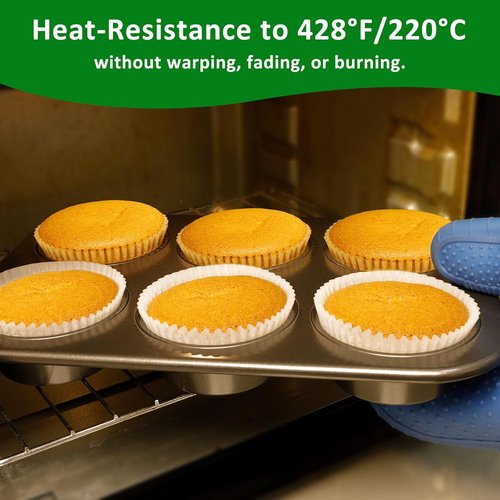 Caperci Jumbo Muffin Liners - 200 Pcs Natural Paper Baking Cups | Non-Stick & Grease-Proof