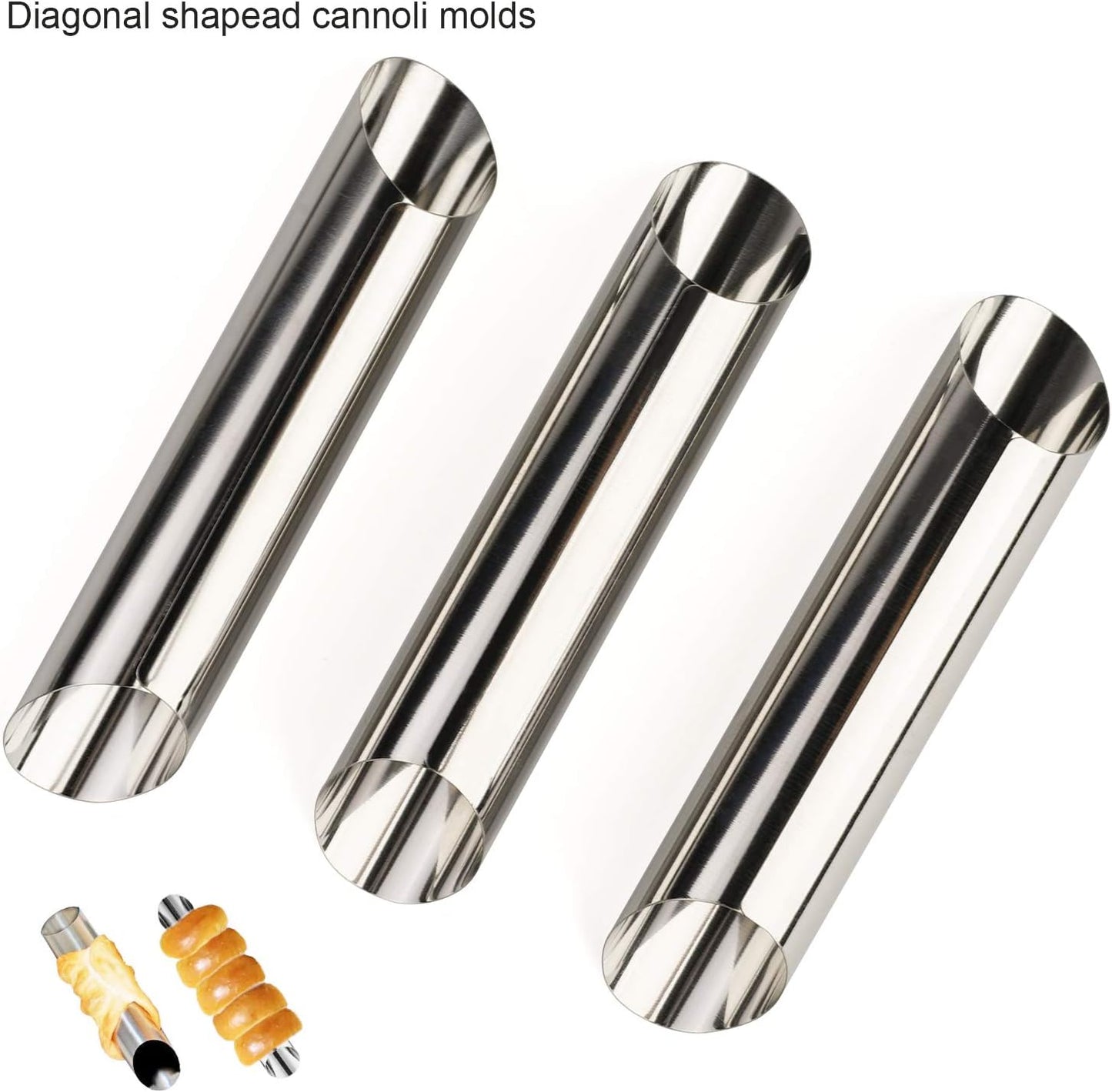 Skiennix Stainless Steel Cream Horn Molds - Perfect for Cannoli & Croissant Baking | Set of 4