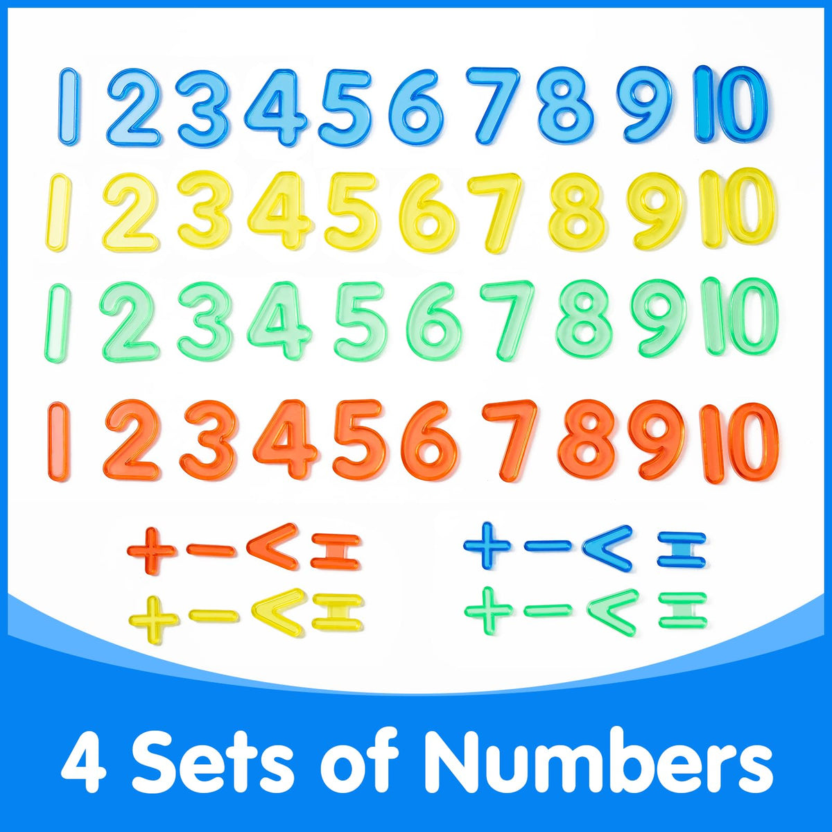 Odoorgames 48 Pcs Translucent Numbers – Light Table Toys, Manipulatives and Accessories for Enhanced Learning & Fun