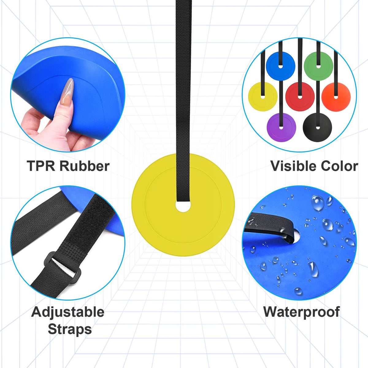 7 Pieces Soccer Goal Target,Multi-Color Agility Hockey Shooting Target with Adjustable Straps for Shooting Accuracy Training for Football Hockey Basketball Lacrosse Goal Sports Training