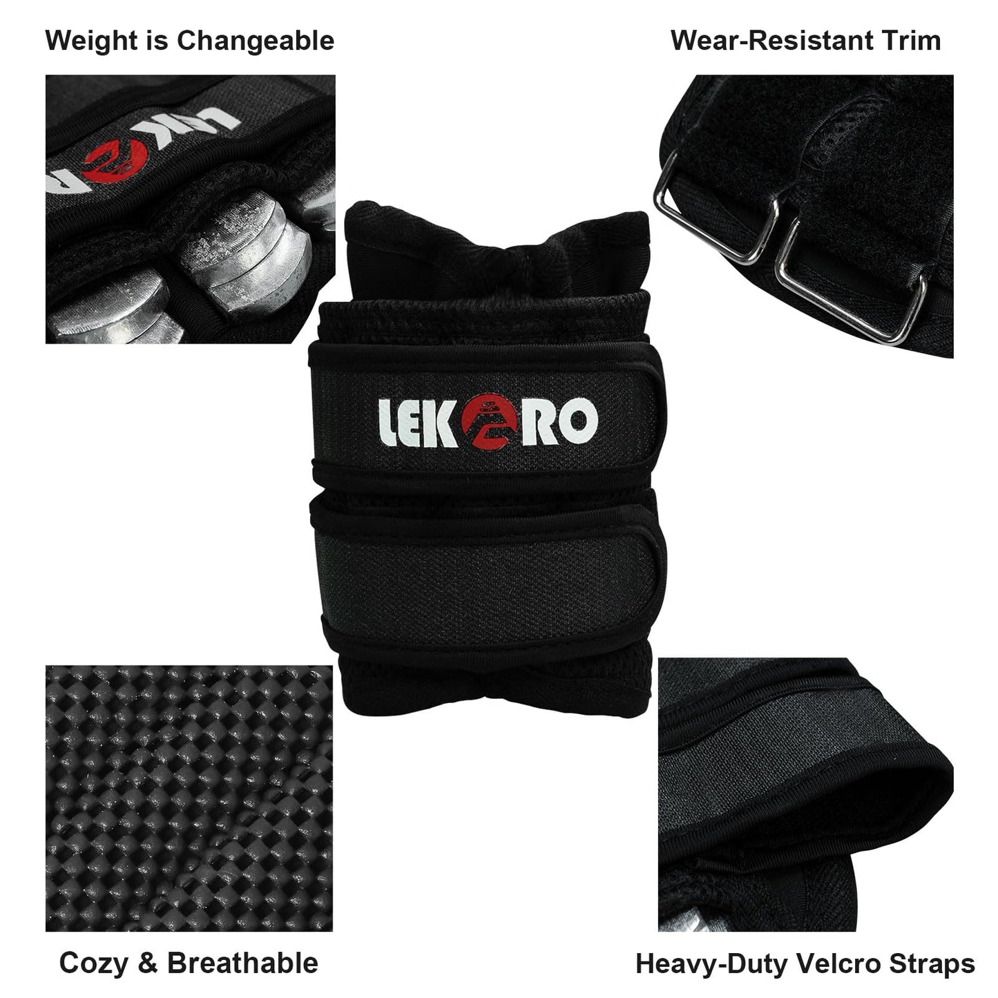 Ankle Weights Wrist Weights for Men Women, 1 Pair Adjustable Removable Steel Weighted Plates Arm Leg Weights for Walking Running Pilates, Fitness Weights