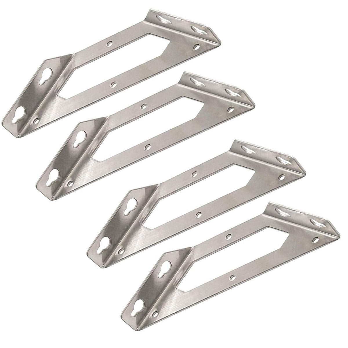 Rannb Trapeziform Angle Brackets Multi-Purpose Stainless Steel Corner Braces Large Size - 4pcs
