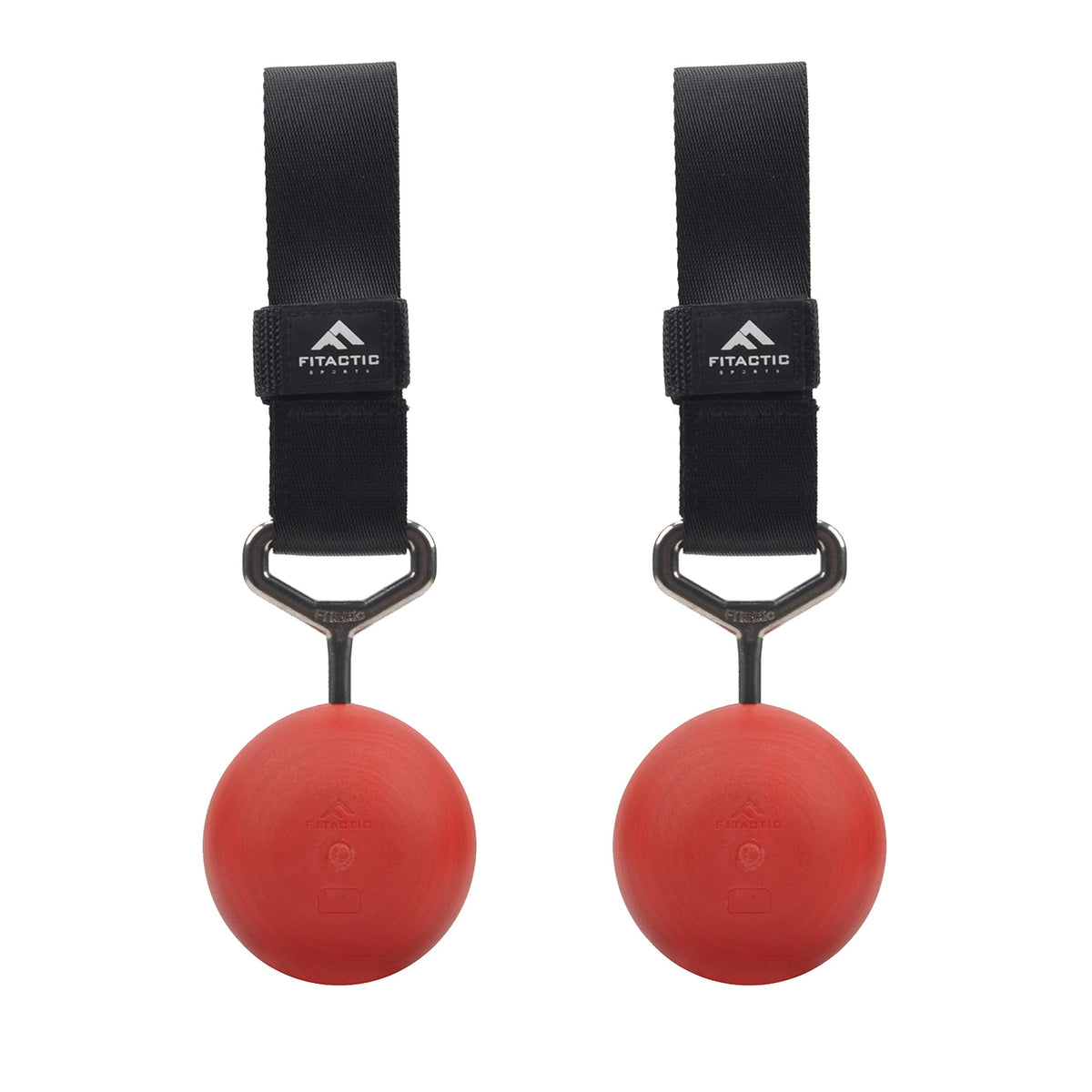 FITactic 3 Inches Rock Climbing Solid Training Cannonball Bomb Power Pull Up Ball Hold Grips for Straps for Finger, Forearm, Biceps, Back Muscles, Sports, Race (2 Balls, Red 3")