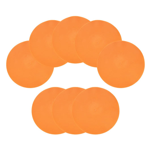 YELARXI Spot Markers for Agility Dot, Non-Slip Poly Spots Floor Dots Flat Field Soccer Training Equipment 9 in & 8 Pcs & Orange -Fitting for (Gym/Sports/Training/PE Games/Dance)