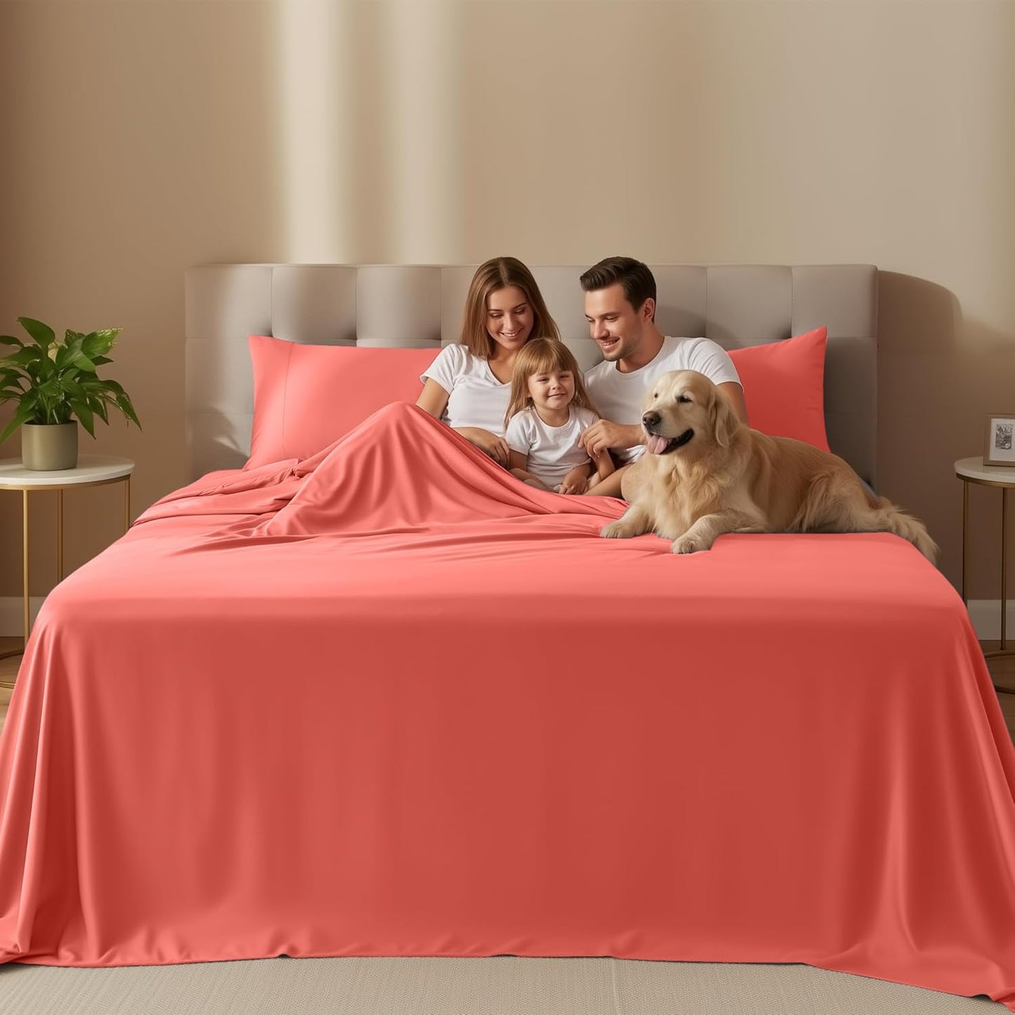 Utopia Bedding Full Size Sheet Set - Soft, Breathable Microfiber, 4-Piece in Coral | Oeko-Tex Certified