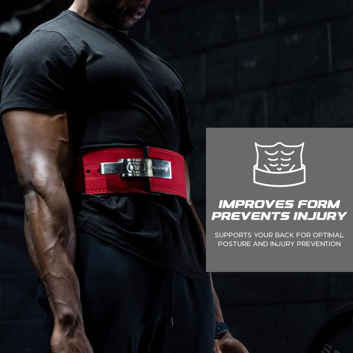 Katamu Red USPA & IPL Approved Lever Belt — Premium 10mm and 13mm Leather Powerlifting Belt for Men and Women, Steel Lever Buckle, 4 Inch Back Support for Deadlifts