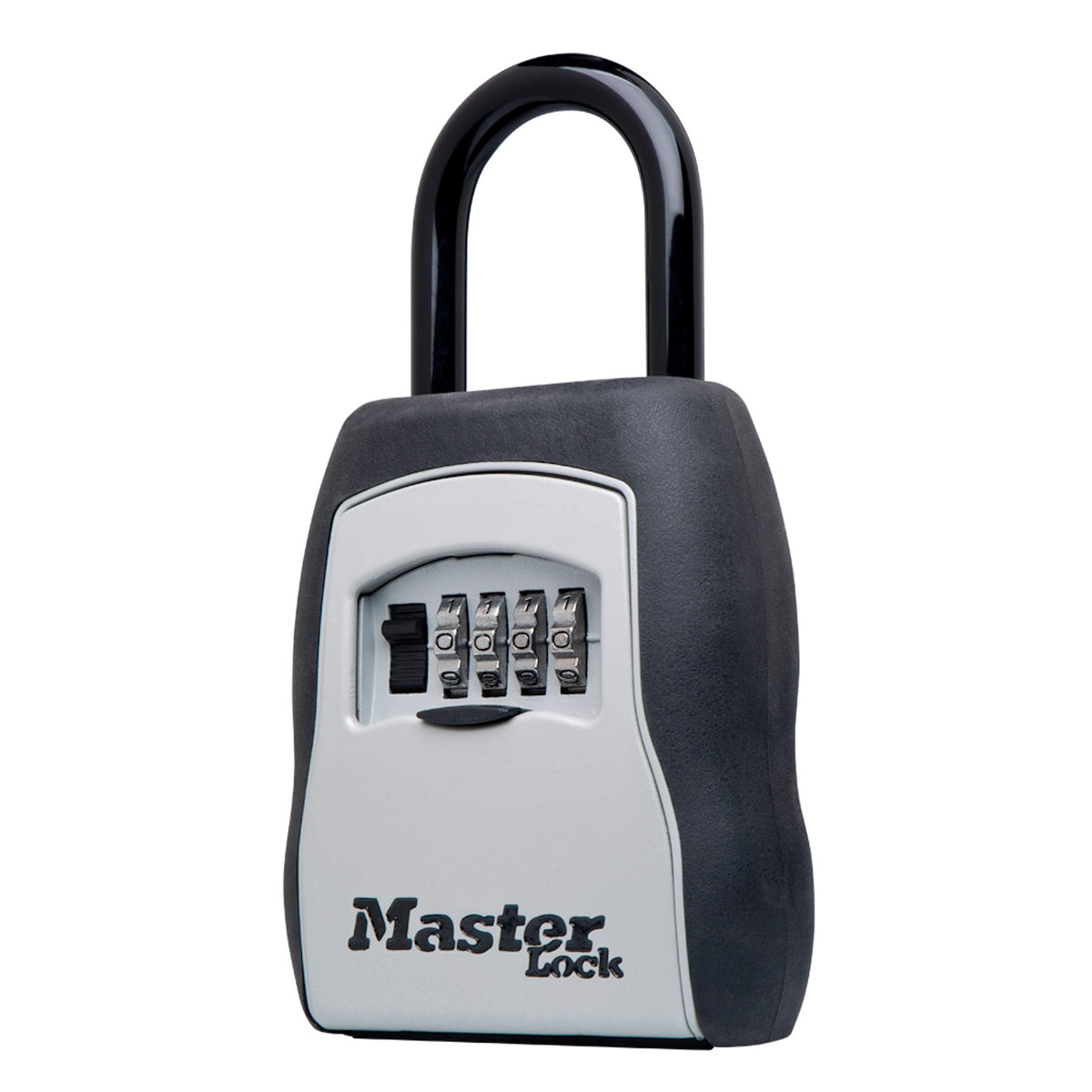 Master Lock Key Lock Box for House Keys – Outdoor Portable Combination Lockbox with Resettable 4 Digit Code, Weather Resistant Durable Metal Body, Holds 5 Keys, 5400D Black
