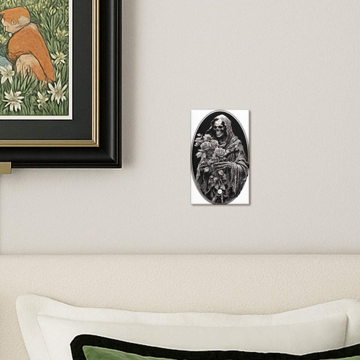Creepy Floral Light Switch Cover Plates/Outlet Covers, Roses for Halloween Decor, Thermoplastic Wall Plates, Standard Size Blank Cover Plate