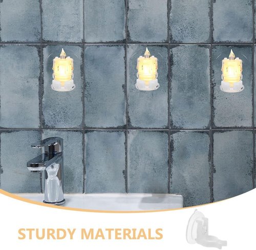 Cabilock 6-Piece Window Candle Suction Cups | Flameless Taper Candle Holders for Holiday Decor