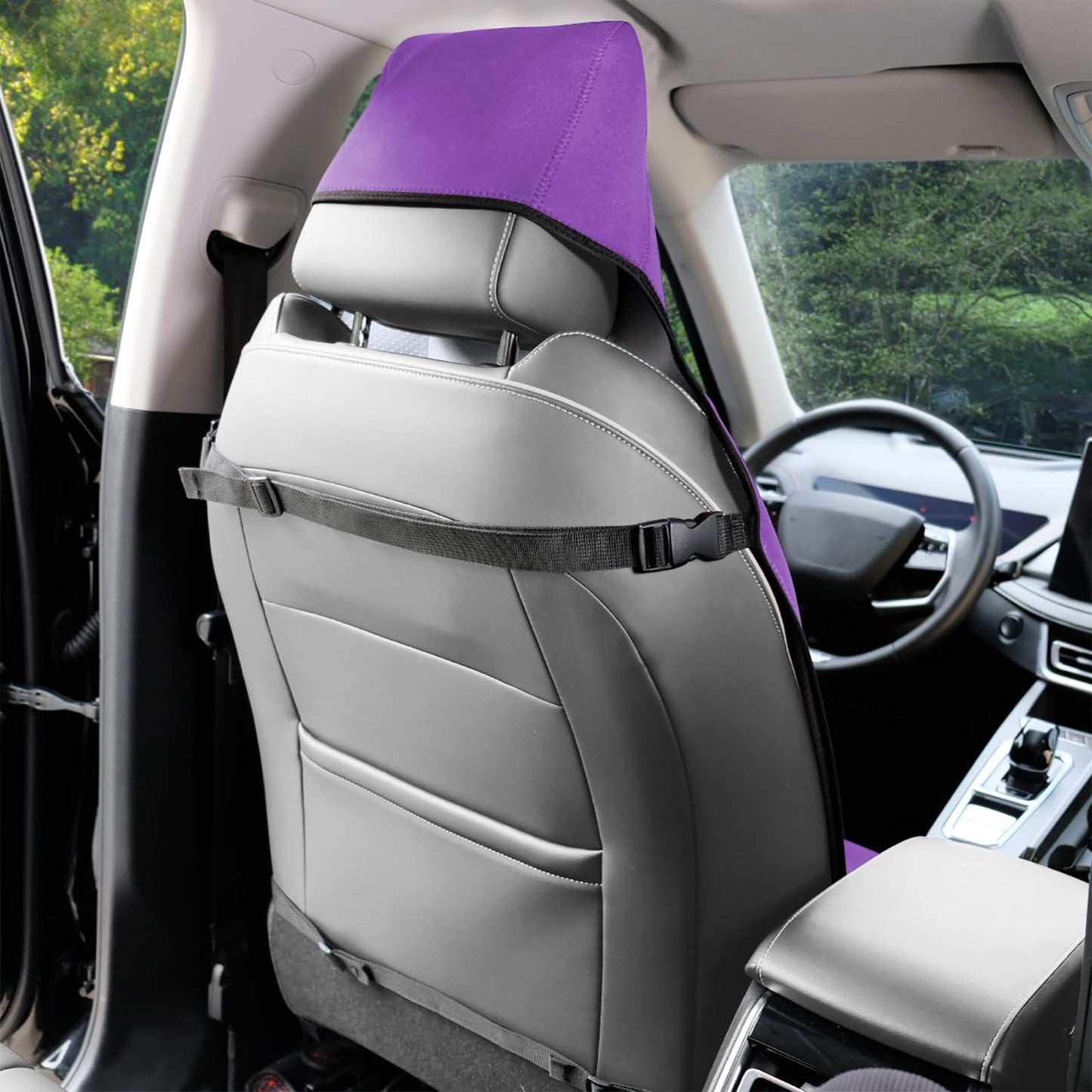 INFANZIA Premium Waterproof Seat Cover Towel Protector Neoprene Universal Fit, Upgraded 100% Washable & Removable Non-Slip Sweat Carseat Towel Covers, Perfect for Gym/Yoga/Workout（Purple,2PCS