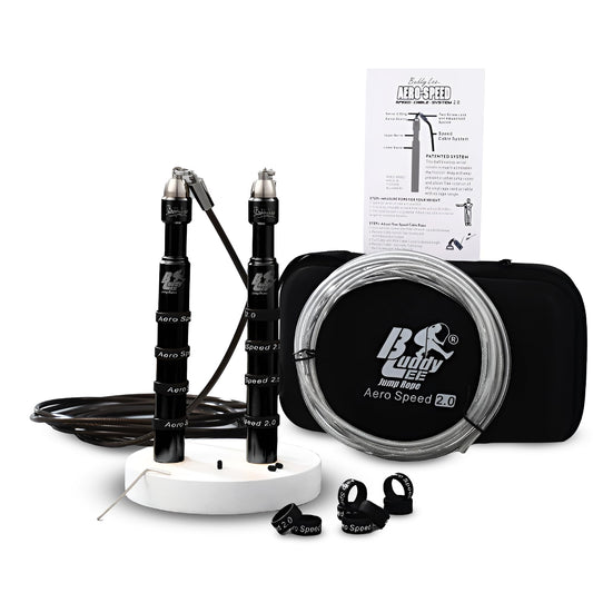 Buddy Lee Aero Speed Jump Rope 2.0 Upgraded Version with Sonic Rocket Speed Swivel Bearing | Tangle-Free & Adjustable Jump Rope for Men & Women - For Fitness, Double-Unders, and Cross-Training