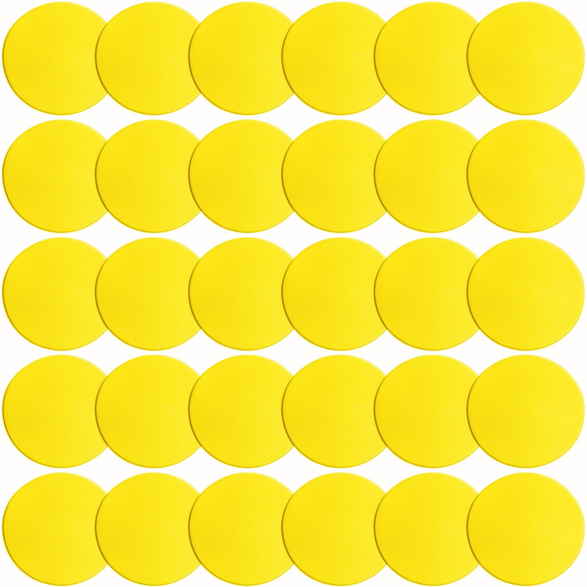 PIKZH Poly Spot Markers 9 inch 30 Pcs Non-Slip Rubber Agility Training Markers Floor Dots Flat Field Cones for Football Soccer Ball Basketball School Exercise Drills Gym Dance Practice TPE Yellow