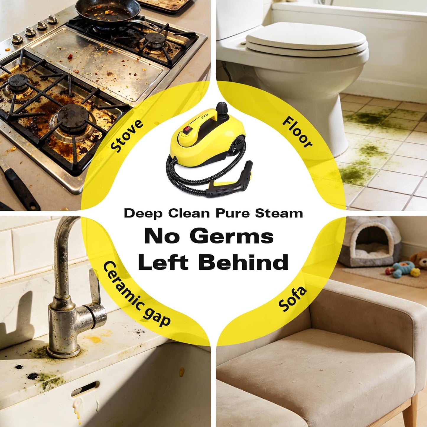 TVD Steam Cleaner - Powerful Home Steamer with 26 Accessories & 5M Extra-Long Power Cord