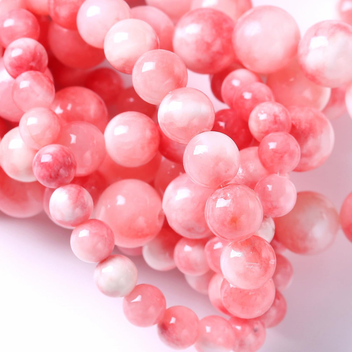 120PCS 6MM Pink Persian Jade Spacer Loose Beads for Jewelry Making DIY Bracelet Necklace 2 Strands