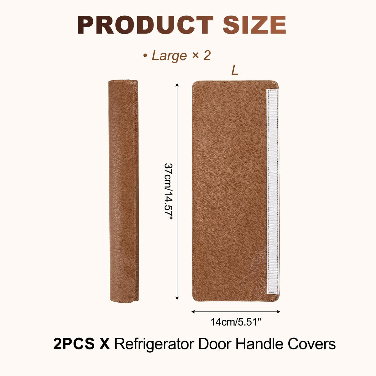 uxcell 2Pcs Refrigerator Door Handle Covers, PU Leather Kitchen Appliance Handle Protector, Anti-Static Fridge Handle Cover Keep Your Microwave Oven Dishwasher Clean, Brown