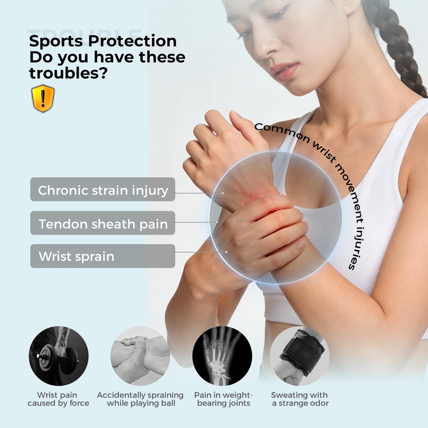 MOON 2 Pairs Breathable Wrist Sweatbands for Men Women, Anti Odor Moisture Wicking Elastic Sports Wristbands for Basketball, Tennis, Cycling, Running, Gym, Working Out, Black