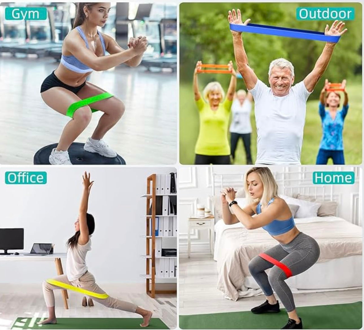 Resistance Bands Set for Workout – 5 Pack Durable Loop Exercise Bands for Strength Training, Physical Therapy, Yoga, Pilates – Non-Slip Home Gym Fitness Bands for Men & Women Bag - Carry Bag Included