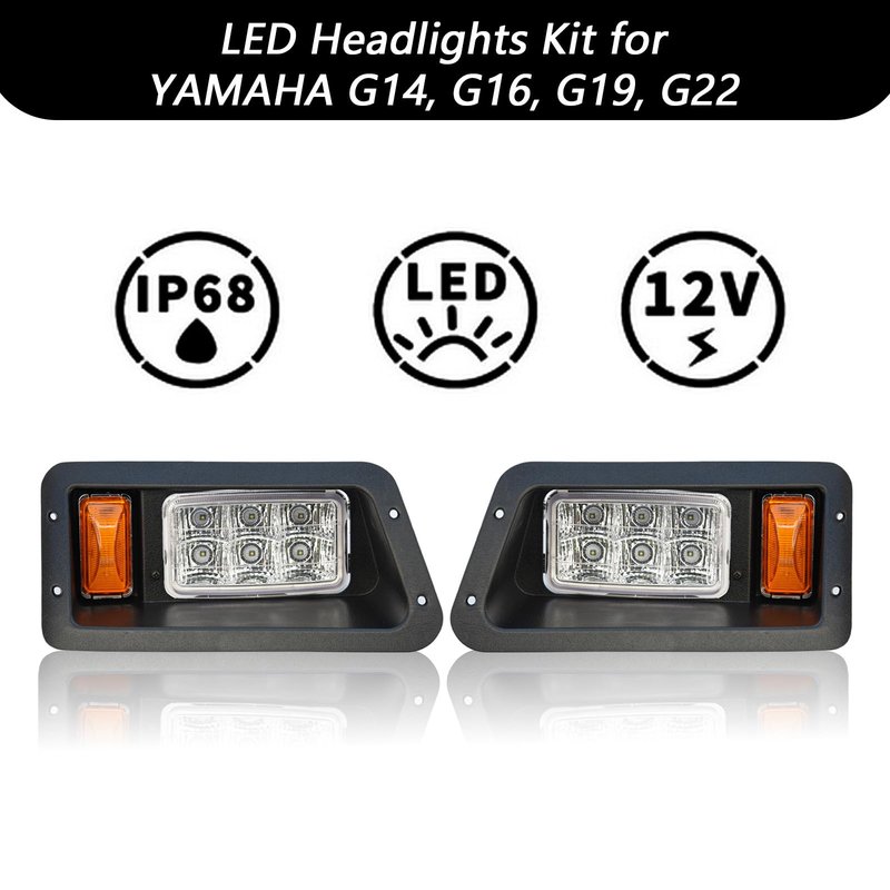 Shu-Ran Golf Cart LED Street Legal light Compatible Yamaha lights Kit G14, G16, G19, G22 Golf Cart Headlight Tail Light Kit 12V
