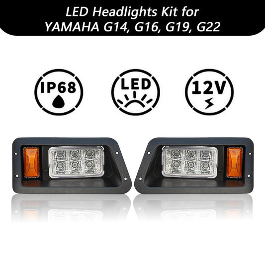 Shu-Ran Golf Cart LED Street Legal light Compatible Yamaha lights Kit G14, G16, G19, G22 Golf Cart Headlight Tail Light Kit 12V