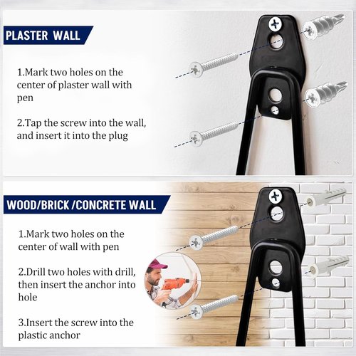Garage Wall Hooks - 17 Pack Heavy Duty Utility Hooks with 3 Extension Cord Straps | Perfect for Ladders, Bikes, and Garden Tools