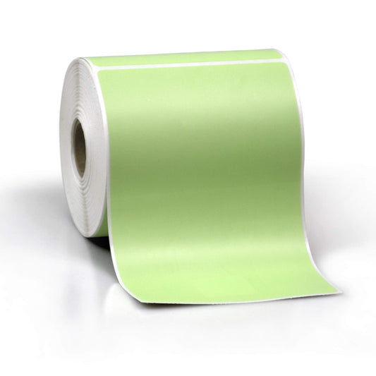 4" X 6" Direct Thermal Perforated Stickers Labels for Shipping Labels, Inventory, and Color Coding - Compatible with Zebra, Rollo, Godex and More (Green, 6 Rolls)