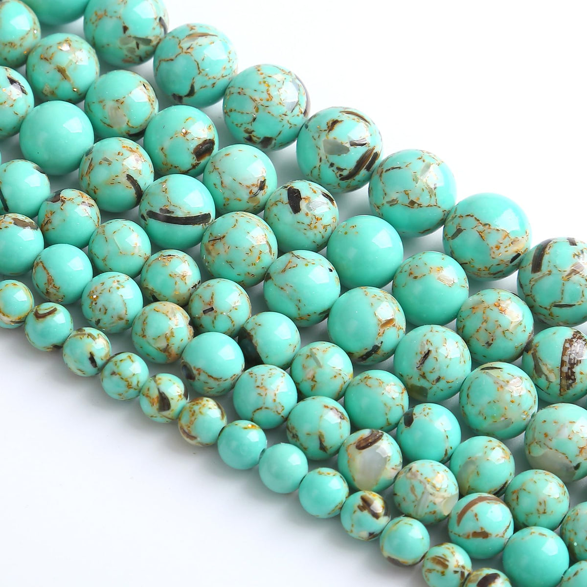 12MM 32PCS Peacock Blue Shell Turquoise Spacer Loose Beads for Jewelry Making DIY Bracelet Necklace
