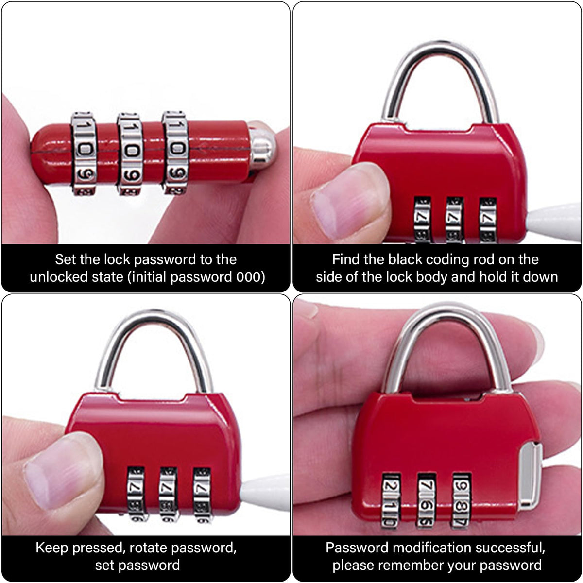QIEIEI Digit Combination Coded Padlock,Small Padlock for Backpacks and Suitcases Luggage Lock Portable Security for Women Men Outdoor