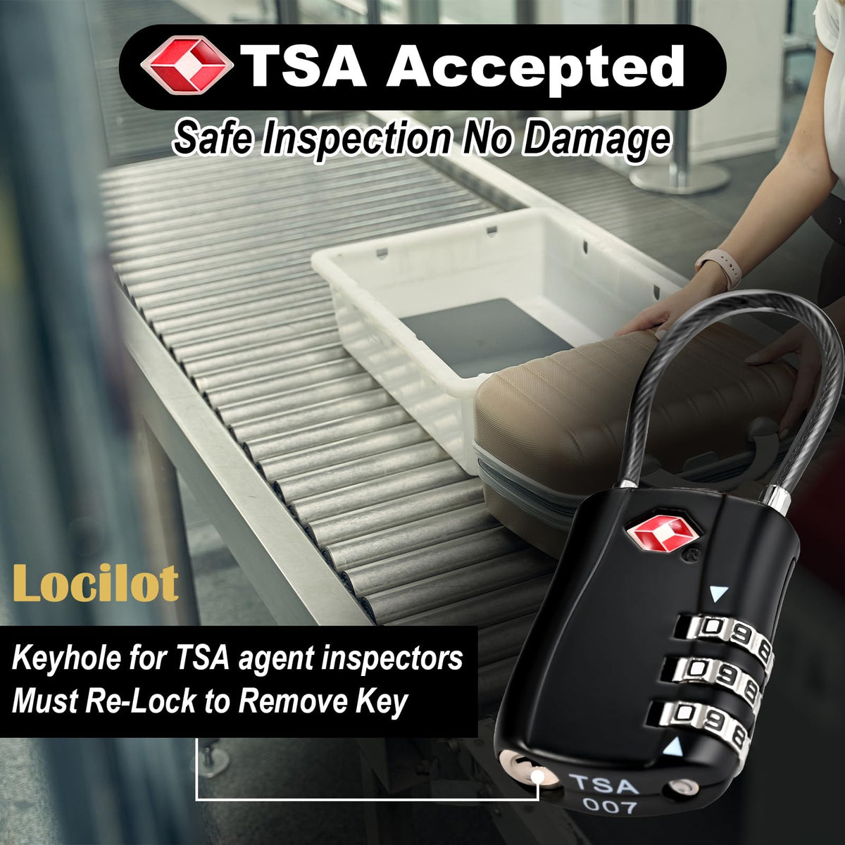 Locilot 5pcs TSA Approved Luggage Locks with 10pcs Zipper Locks, Zinc Alloy Combination Locker Suitcase Lock, TSA Locks for Luggage, Combination Lock for Locker Backpack (TSA007)