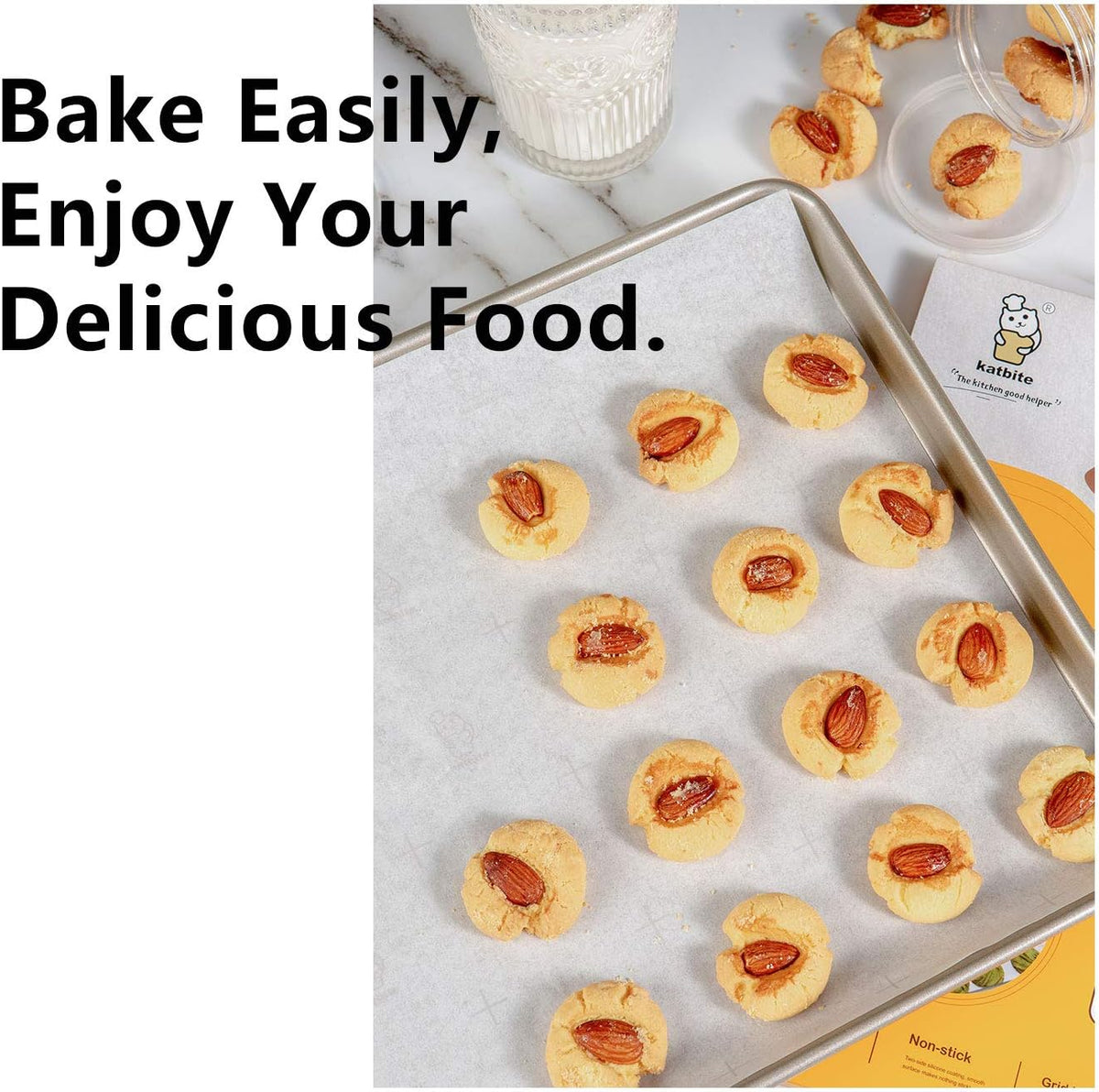 Katbite 12x16 Inch Non-Stick Parchment Paper Sheets - Heavy Duty Precut Baking Paper for Cookies & Air Frying